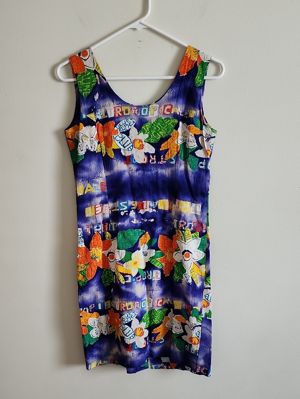 Jams World Vintage Sleeveless Tropical Floral Shift Dress Multicolor Resortwear